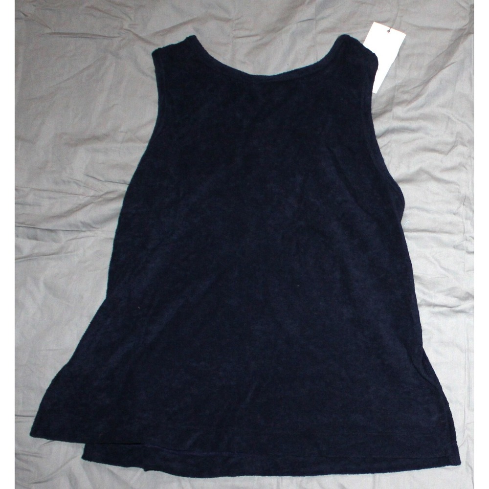 Women's Terry Tank Top - A New Day Navy Size S NEW